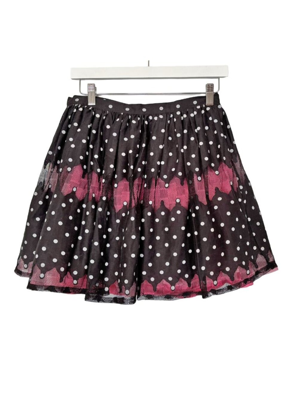 Plenty by Tracy Reese Polka Dot Mesh Mini Skirt with Pink Underlay - Size 6